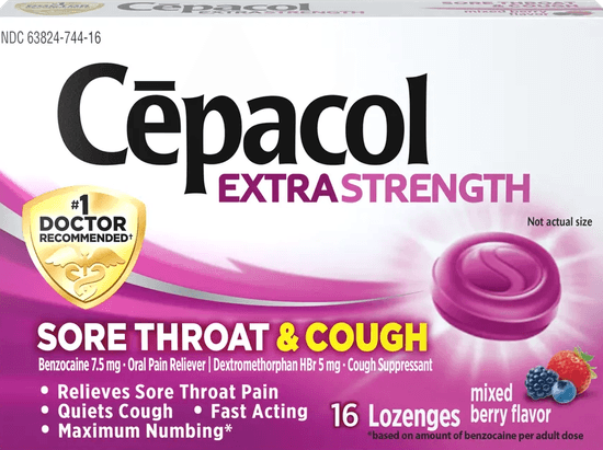 Cēpacol® Extra Strength Lozenges - Sore Throat & Cough Mixed Berry